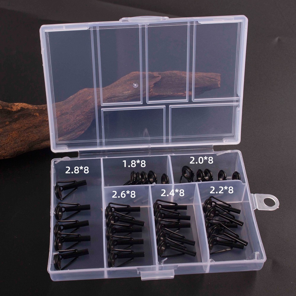 Fishing Rod Tip Replacement - 30個入りステンレス製釣り竿先端修理キット、複数サイズ対応、DIY交換用釣り竿ガイドリングキット