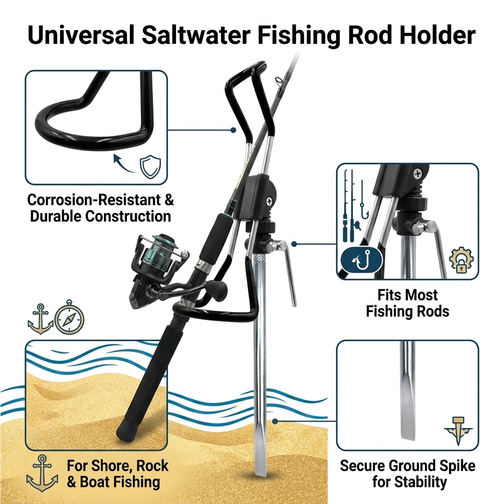 ユニバーサル釣り竿サポートラック、耐久性のあるステンレス製ホ - Fishing Rod Rack のレビューと価格