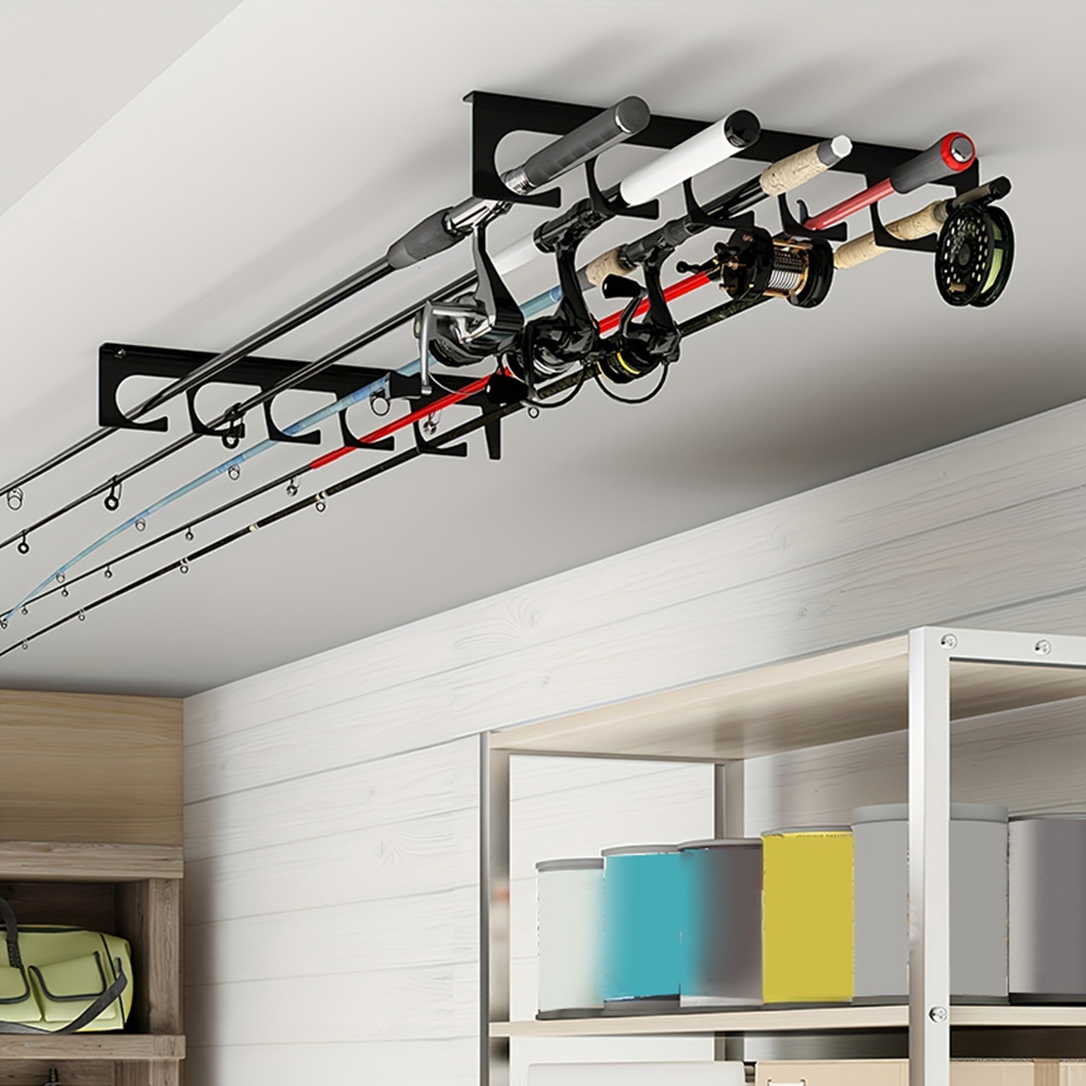 B48B-壁/天井取り付け釣り竿メタルホルダー-2個入り5本 - Fishing Rod Rack のレビューと価格